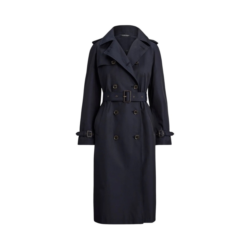 LAUREN Ralph Lauren Blue Women Trench Coat. Plus Size - Picture 5 of 9